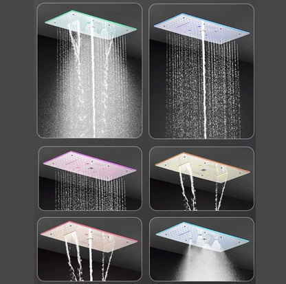 VoordeelPaleis® Aurora Plafond Thermostatische Doucheset 5 weg systeem Inbouw Plafond LED & Audio regendouche Chroom Glans