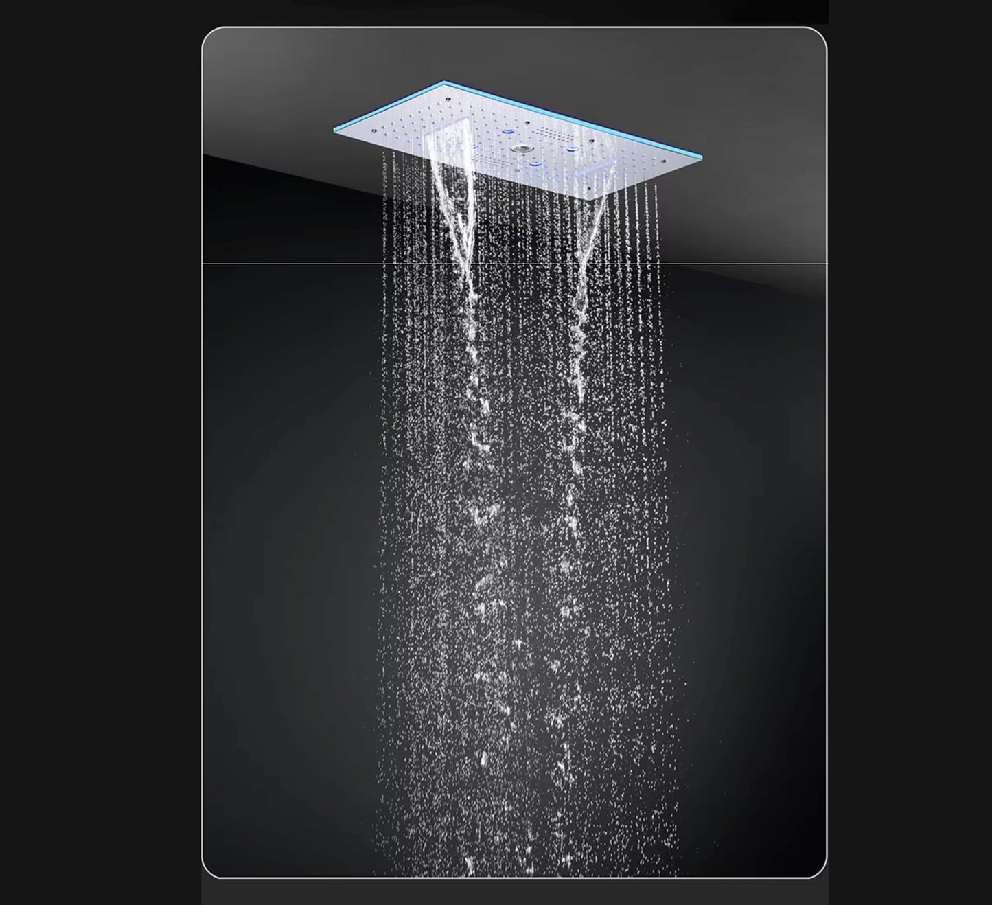 VoordeelPaleis® Aurora Plafond Thermostatische Doucheset 5 weg systeem Inbouw Plafond LED & Audio regendouche Chroom Glans