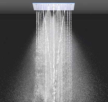 VoordeelPaleis® Aurora Plafond Thermostatische Doucheset 5 weg systeem Inbouw Plafond LED & Audio regendouche Chroom Glans