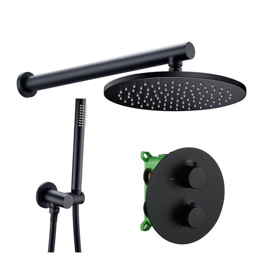 VoordeelPaleis® Inbouw Doucheset Washington Premium 2 weg Doucheset 10 inch regendouche rond mat zwart