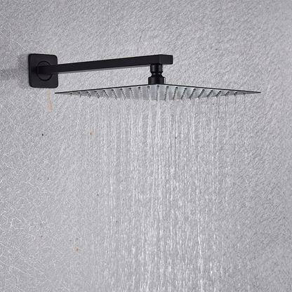 VoordeelPaleis® Doucheset Premium 40 cm. regendouche vierkant 2-weg zwart inbouw