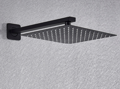 VoordeelPaleis® Doucheset Premium 40 cm. regendouche vierkant 2-weg zwart inbouw