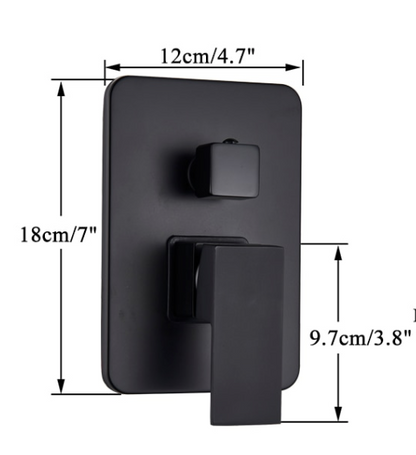 VoordeelPaleis® Doucheset Santiago 20 cm regendouche vierkant 2-weg zwart inbouw
