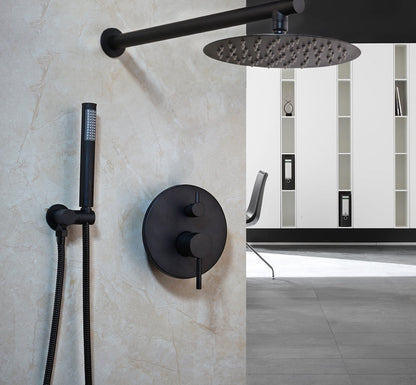 AKTIE SaniSupreme Doucheset Yosemite 25 cm. regendouche rond 2-weg zwart inbouw