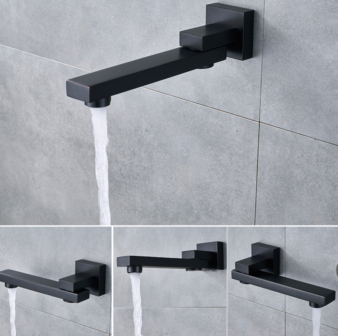 VoordeelPaleis® Doucheset Premium LCD 12 inch regendouche vierkant 3-weg zwart inbouw