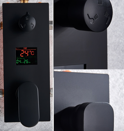VoordeelPaleis® Promobundel Inbouw Doucheset Manhattan Premium de Luxe LCD 10 inch regendouche vierkant 3-weg zwart