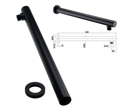 VoordeelPaleis® Inbouw Doucheset Washington Premium 2 weg 8 inch regendouche rond-rechthoek mat zwart
