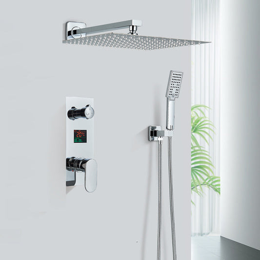 SaniSupreme Doucheset Manhattan Premium de Luxe LCD 16 inch regendouche vierkant 2-weg chroom inbouw