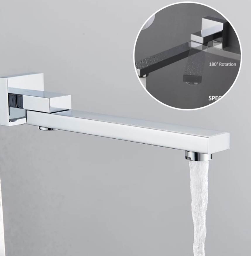 VoordeelPaleis® Doucheset Manhattan Premium de Luxe LCD 16 inch regendouche vierkant 3-weg chroom inbouw