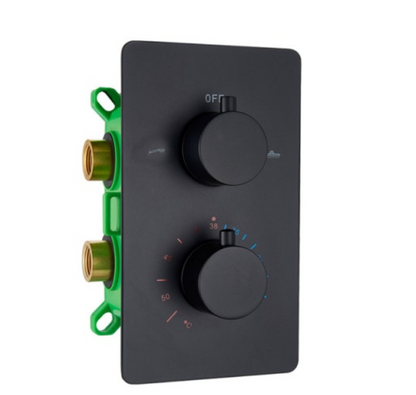 VoordeelPaleis® Inbouw Doucheset Washington Premium 2 weg 8 inch regendouche rond-rechthoek mat zwart