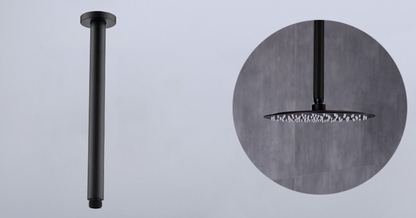 Inbouw Plafond Doucheset Yosemite 2 weg 30 cm. regendouche rond mat zwart