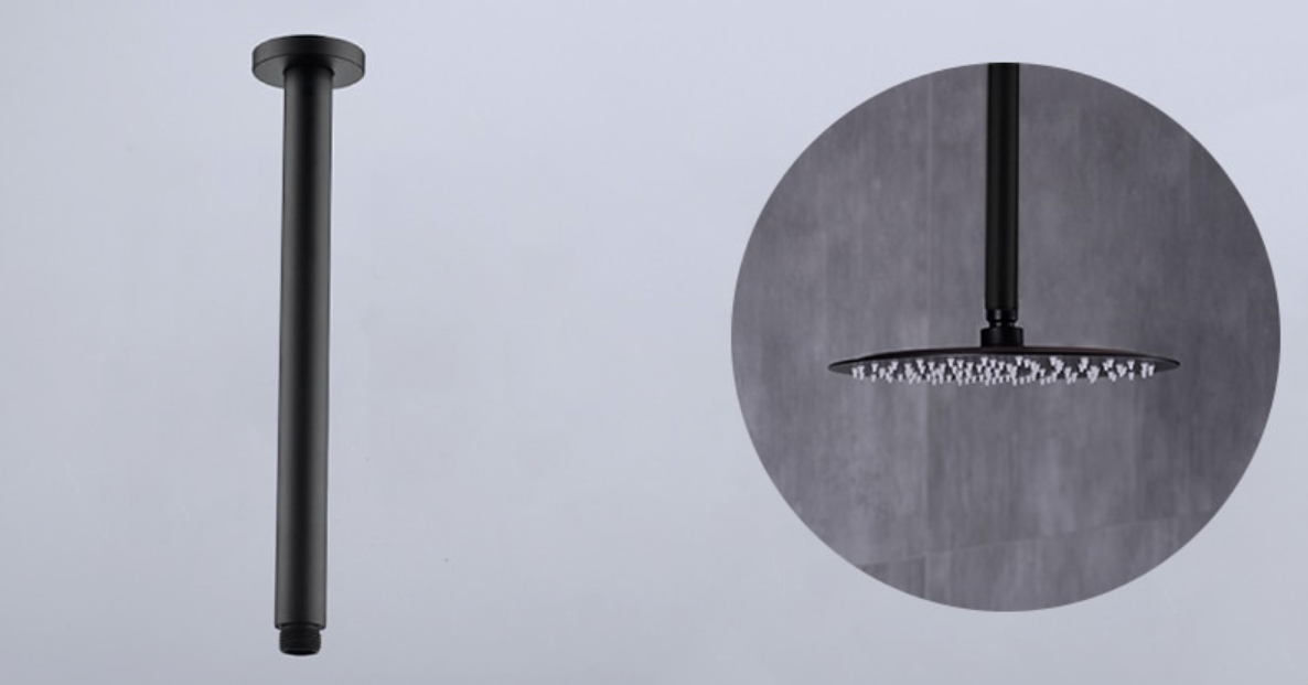 VoordeelPaleis® Inbouw Plafond Doucheset Yosemite 2 weg 16 inch regendouche rond mat zwart