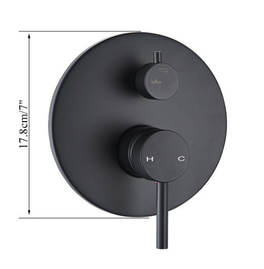 VoordeelPaleis® Inbouw Plafond Doucheset Yosemite 2 weg 16 inch regendouche rond mat zwart