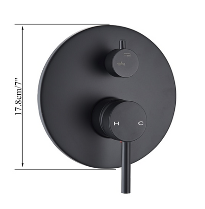 VoordeelPaleis® Inbouw Plafond Doucheset Yosemite 2 weg 16 inch regendouche rond mat zwart