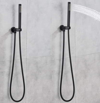 Inbouw Plafond Doucheset Yosemite 2 weg 30 cm. regendouche rond mat zwart