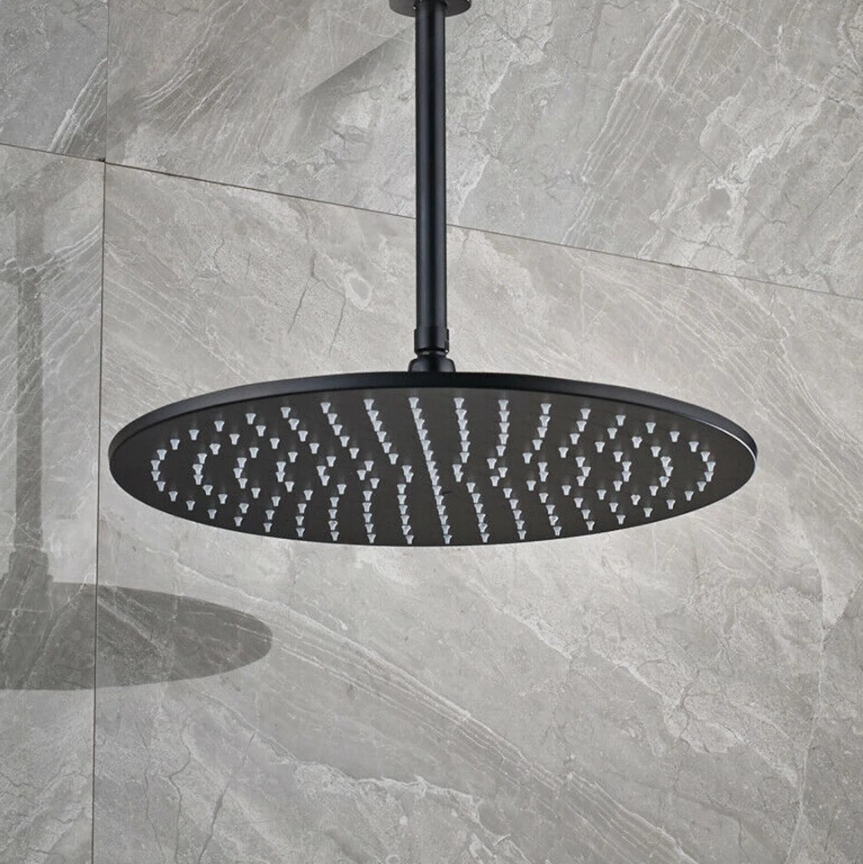 VoordeelPaleis® Inbouw Plafond Doucheset Yosemite 2 weg 16 inch regendouche rond mat zwart