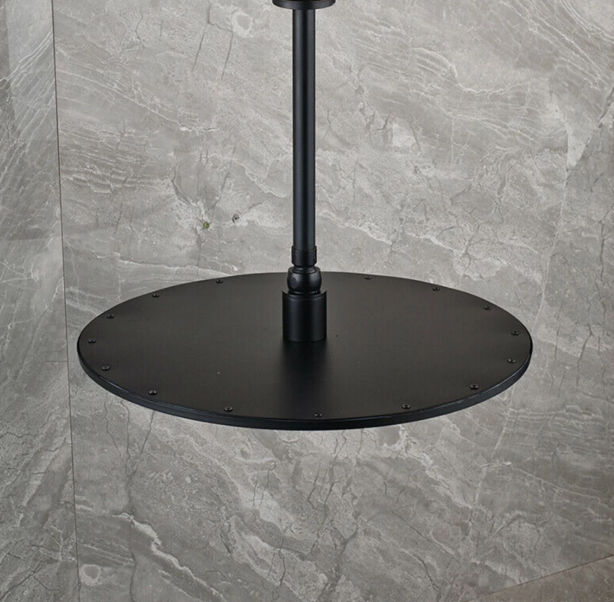 VoordeelPaleis® Inbouw Plafond Doucheset Yosemite 2 weg 16 inch regendouche rond mat zwart