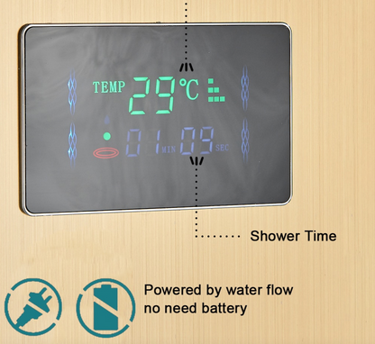 VoordeelPaleis® Douchepaneel Opbouwdouche Santos LCD Premium goud