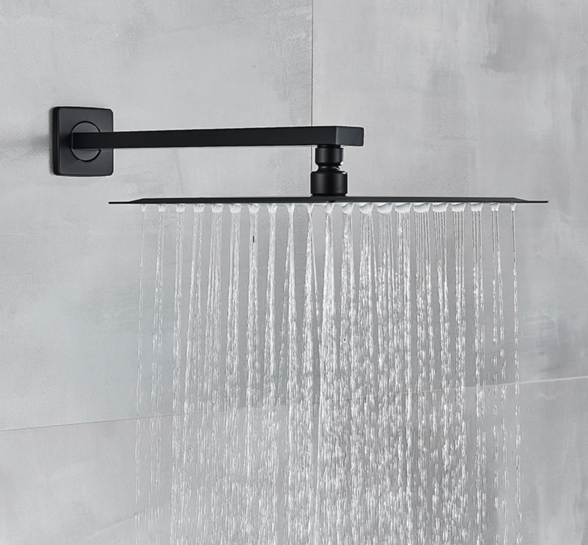 VoordeelPaleis® Doucheset Manhattan 10 inch regendouche vierkant 3-weg zwart inbouw
