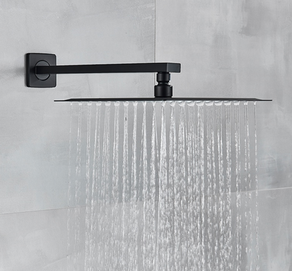 VoordeelPaleis® Doucheset Manhattan 10 inch regendouche vierkant 3-weg zwart inbouw