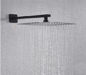 SaniSupreme Plafond Doucheset Manhattan Premium de Luxe LCD 30 cm regendouche vierkant 2-weg zwart inbouw