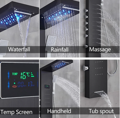 Luxe Douchepaneel Opbouwdouche VoordeelPaleis® Bonos LCD RVS Brushed