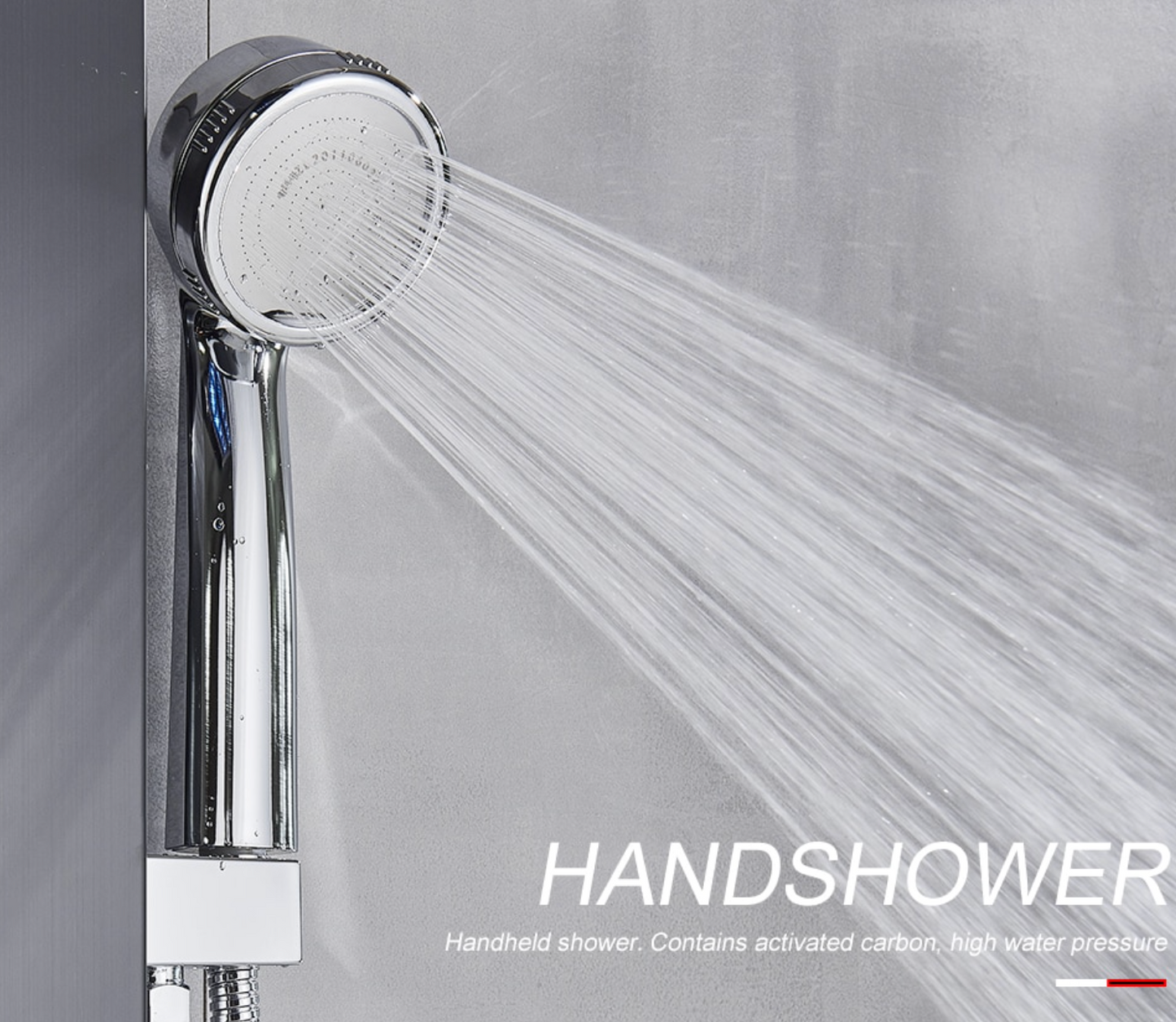Luxe Douchepaneel Opbouwdouche VoordeelPaleis® Urion LCD Premium Zilver Brush