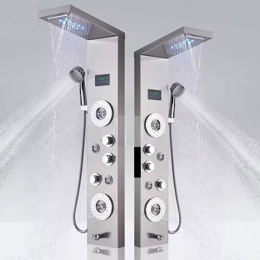 Douchepaneel Opbouwdouche VoordeelPaleis® Verona LCD Zilver Geborsteld