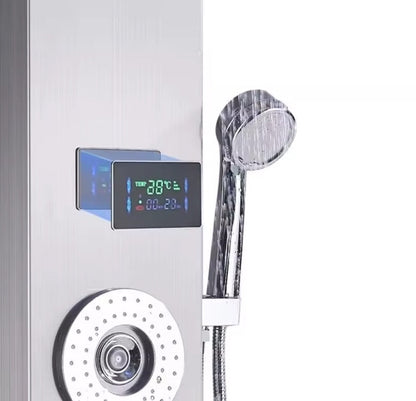 Douchepaneel Opbouwdouche VoordeelPaleis® Verona LCD Zilver Geborsteld