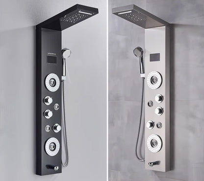 Douchepaneel Opbouwdouche VoordeelPaleis® Verona LCD Zilver Geborsteld