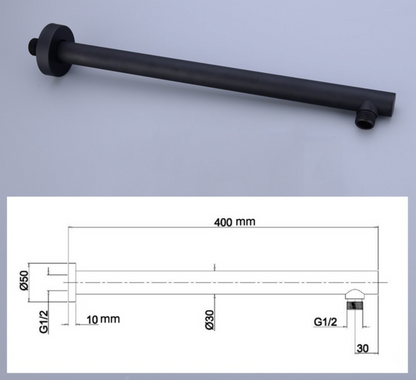 BESTE KEUS: SaniSupreme® Inbouw Doucheset Malaga Blackline Premium Plus 2 weg 16 inch 40 cm. regendouche rond-rechthoek mat zwart