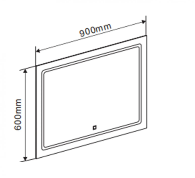Spiegel VoordeelPaleis® Design Aurora 90x60 cm