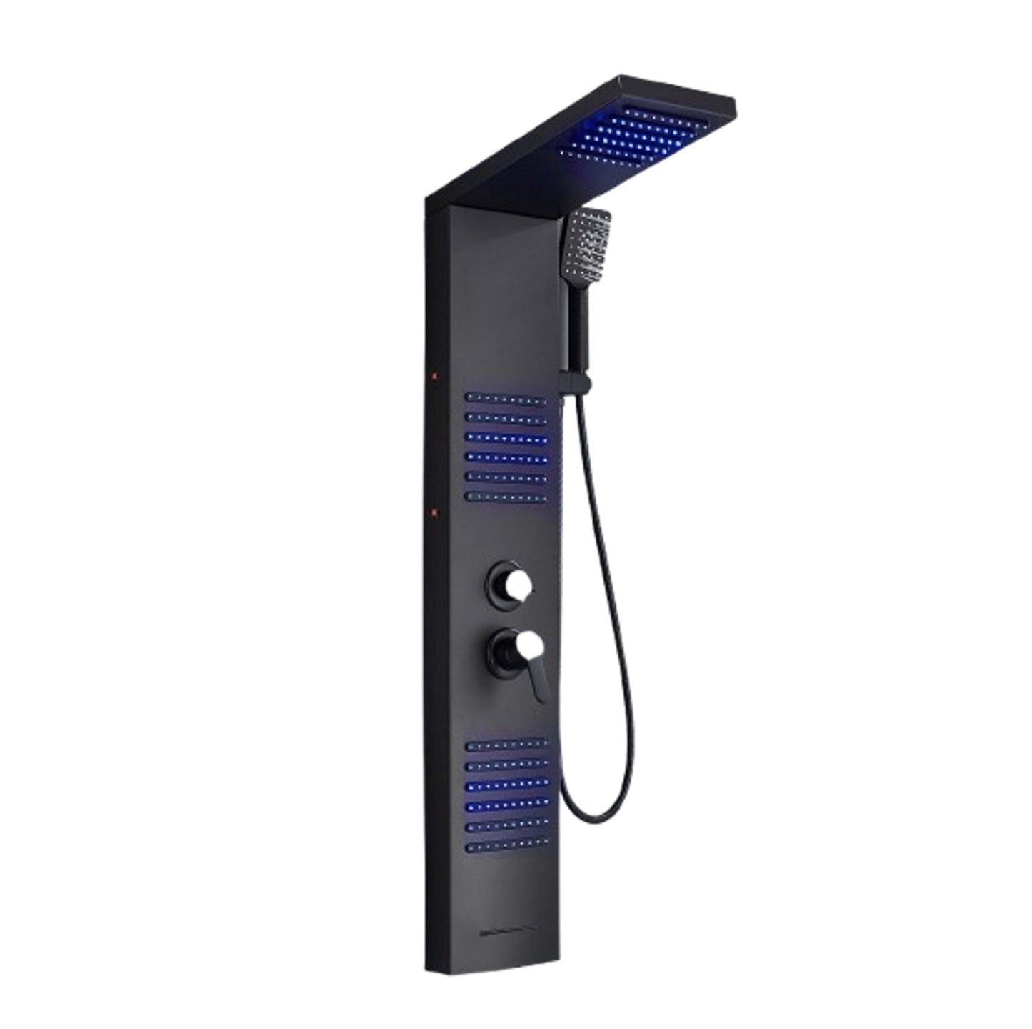 ACTIE Douchepaneel Regendouche VoordeelPaleis® Xena mat zwart met LED verlichting