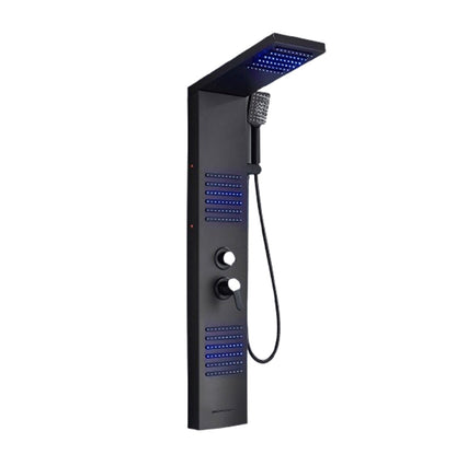 ACTIE Douchepaneel Regendouche VoordeelPaleis® Xena mat zwart met LED verlichting