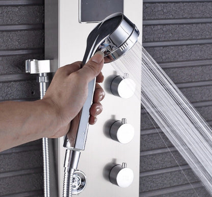 Douchepaneel Opbouwdouche VoordeelPaleis® Sora Douchepaneel met hand- en voetendouche LCD Premium rvs brushed