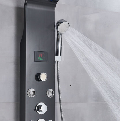 Douchepaneel Wellnessdouche VoordeelPaleis - Noir met hand- en voetendouche LCD Premium mat zwart