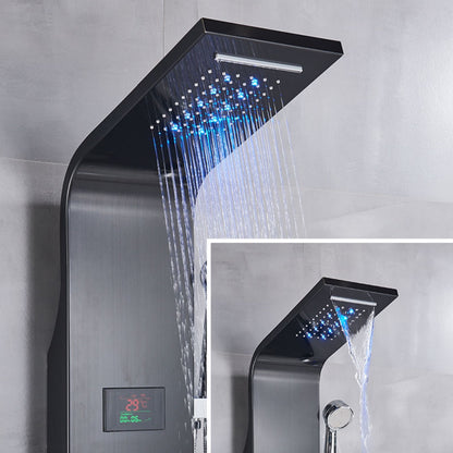 Douchepaneel Wellnessdouche VoordeelPaleis - Noir met hand- en voetendouche LCD Premium mat zwart