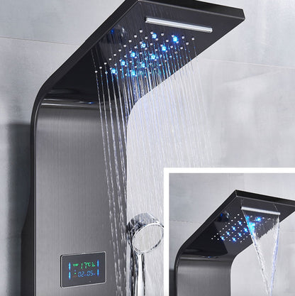 Douchepaneel Wellnessdouche VoordeelPaleis - Noir met hand- en voetendouche LCD Premium mat zwart