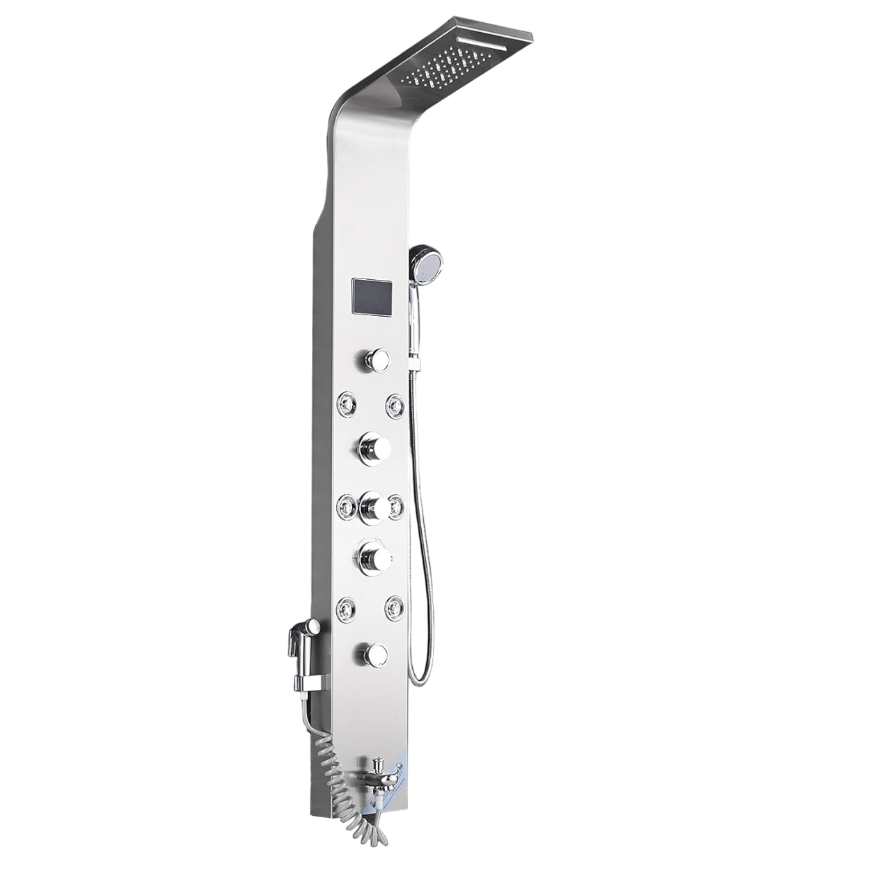 Douchepaneel Opbouwdouche VoordeelPaleis® Sora Douchepaneel met hand- en voetendouche LCD Premium rvs brushed