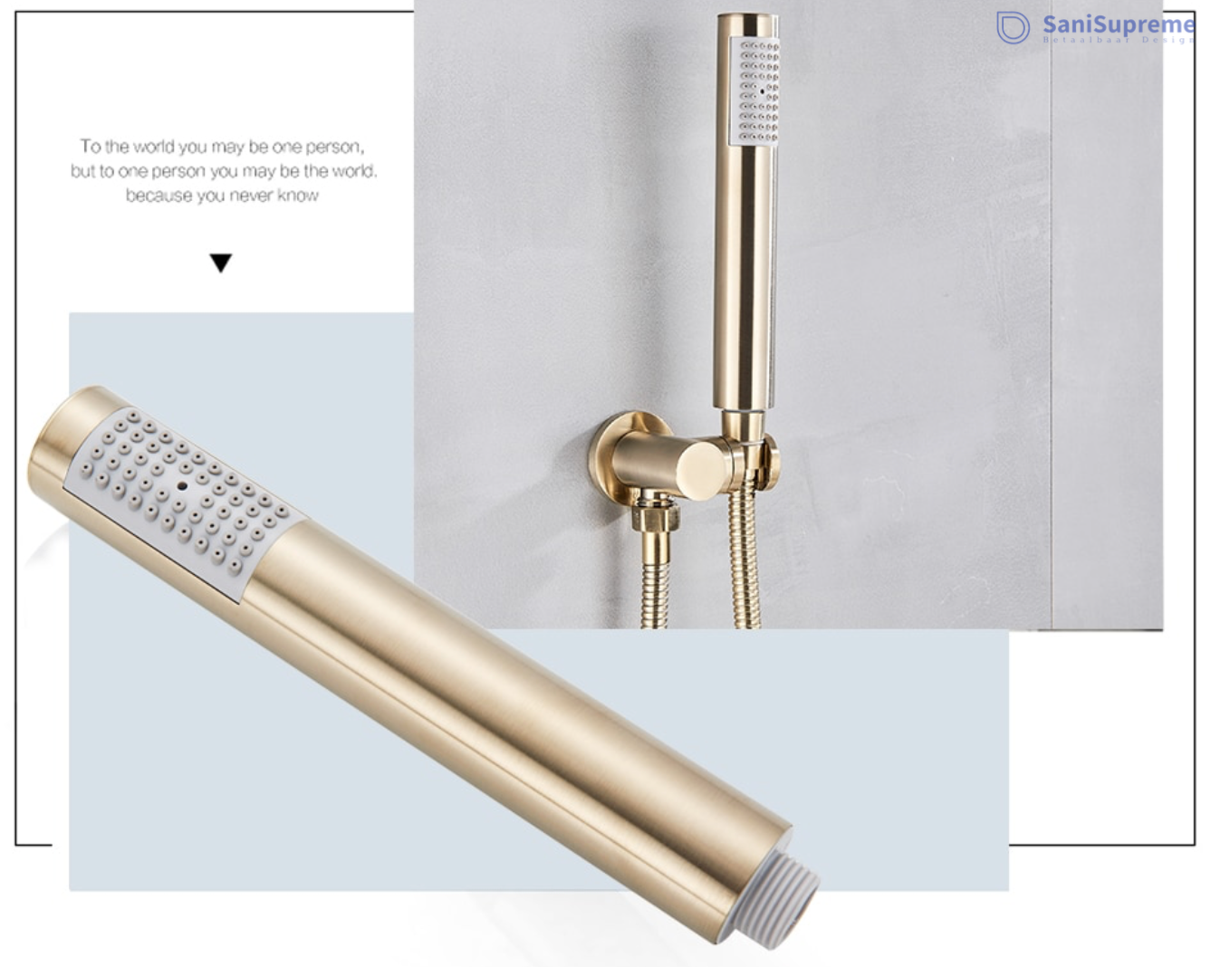 VoordeelPaleis® Doucheset Yosemite 40 cm. regendouche rond 2-weg goud brushed