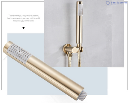 VoordeelPaleis® Doucheset Yosemite 40 cm. regendouche rond 2-weg goud brushed