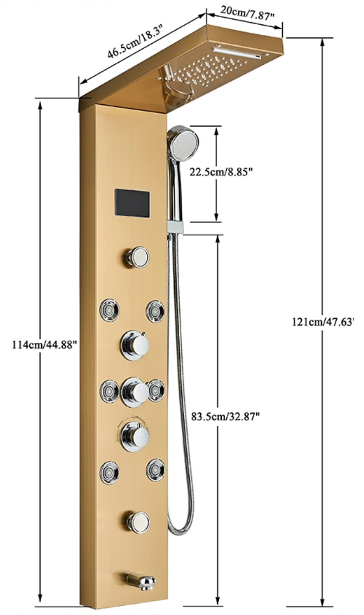 Douchepaneel Opbouwdouche VoordeelPaleis - Urion LCD Premium brushed