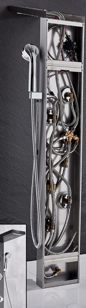 Douchepaneel Regendouche VoordeelPaleis® Palermo LCD Premium Goud Brushed