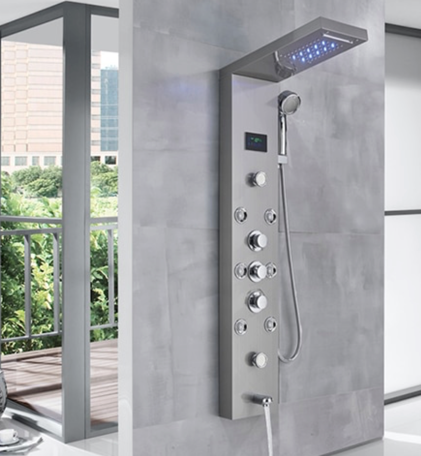 Douchepaneel Opbouwdouche VoordeelPaleis - Urion LCD Premium brushed