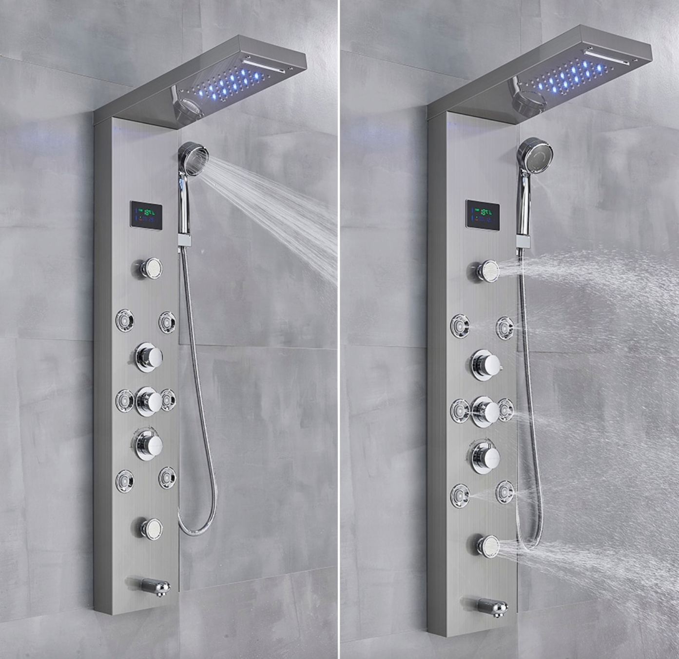 Douchepaneel Opbouwdouche VoordeelPaleis - Urion LCD Premium brushed