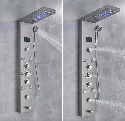 Douchepaneel Opbouwdouche VoordeelPaleis - Urion LCD Premium brushed