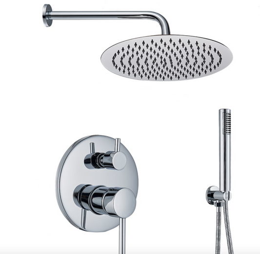 VoordeelPaleis® Lima inbouw doucheset | handdouche|mengkraan|regendouche (10 inch) | rond |Chroom 2 weg