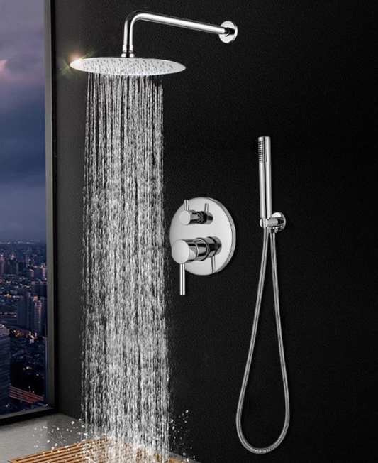 VoordeelPaleis® Lima inbouw doucheset | handdouche|mengkraan|regendouche (12 inch) | rond |Chroom 2 weg