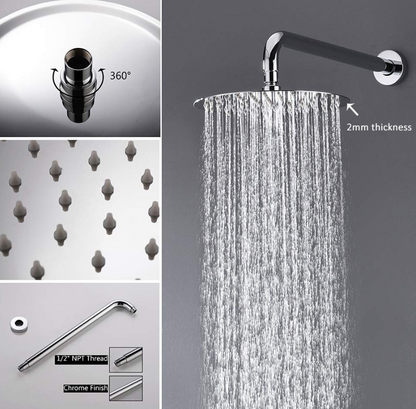 VoordeelPaleis® Lima inbouw doucheset | handdouche|mengkraan|regendouche (12 inch) | rond |Chroom 2 weg