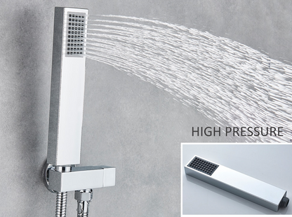 VoordeelPaleis® Doucheset Lugano Premium handdouche mengkraan regendouche vierkant 25 cm. Chroom inbouw 2 weg